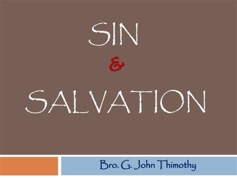 Sin & salvation