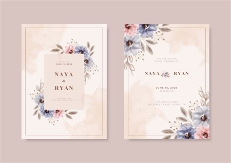 Beautiful rustic wedding card template 21689695 Vector Art at Vecteezy