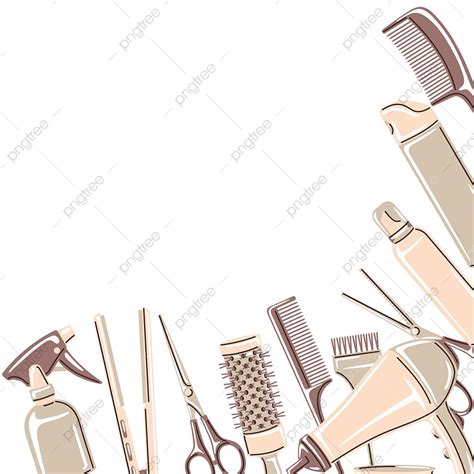 Hairdresser Tools Vector PNG Images, Barbershop Background With Professional Hairdressing Tools ...