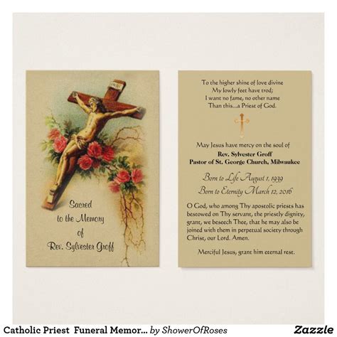 Catholic Priest Funeral Memorial Holy Card - #funeral #catholic # ...