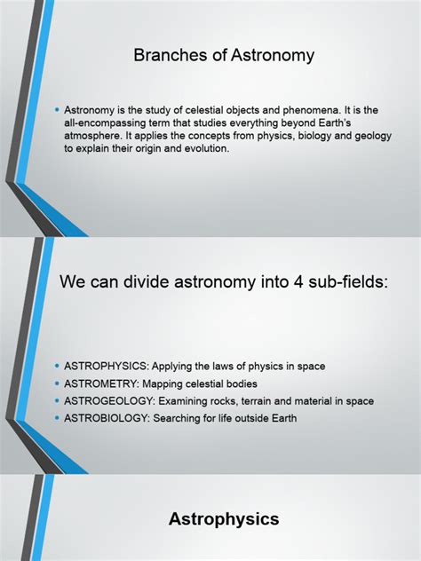 Branches of Astronomy | PDF | Astrobiology | Planetary Science