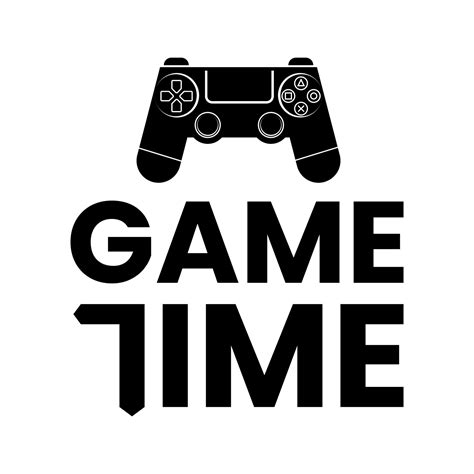 game time typography with game controller icon 10385745 Vector Art at ...