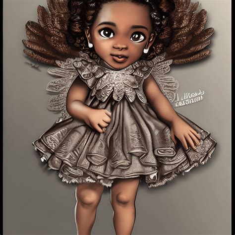 Beautiful Black Baby Angel Paintings