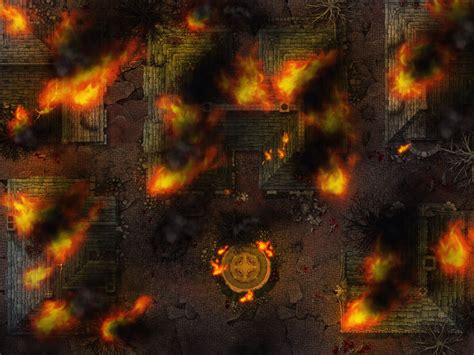 Dnd Burning Town Map