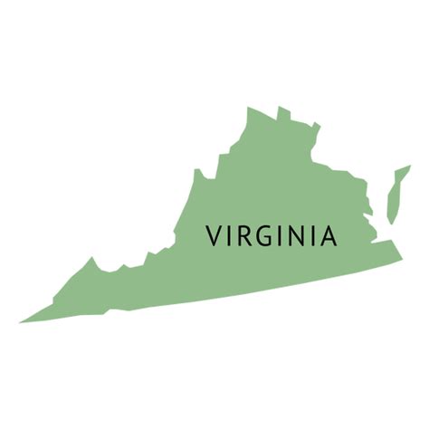 Virginia state plain map - Transparent PNG & SVG vector file