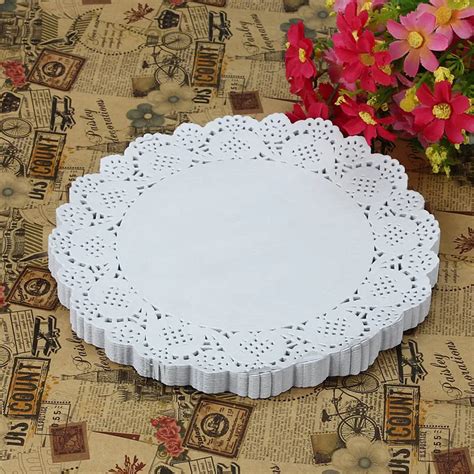 150pcs 7.5Inch Napkin Hollow Lace Paper Mat Crafts Paper Decoration ...