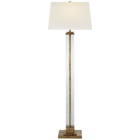 Wright Large Floor Lamp in Gilded Iron with Linen Shade | Large floor lamp, Floor lamp, Black ...