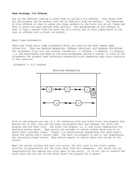 Volleyball Team Strategy | Lecture notes Sport Studies | Docsity