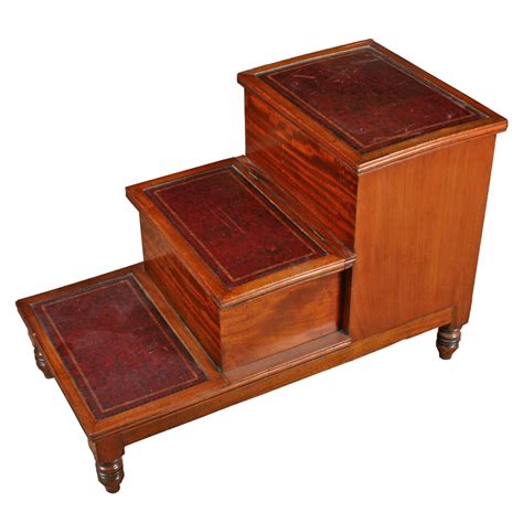 Georgian Mahogany Bed Steps. - Antiques Atlas