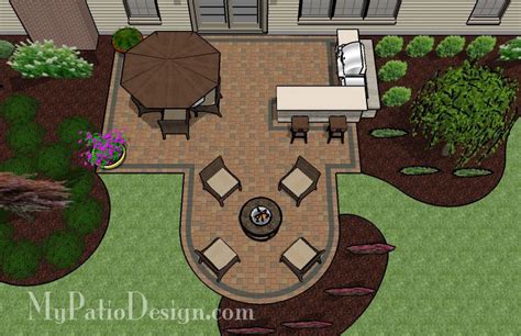 530 sq. ft. - Creative Backyard Patio Design with Grill Station-Bar ...