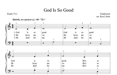 God Is So Good (arr. Ken Litton) by Traditional Sheet Music for Easy ...