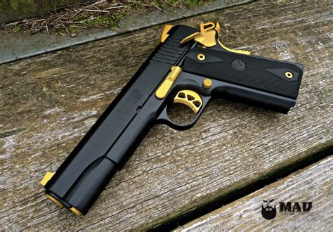 Ruger 1911 in MAD Black and Cerakote Gold - Mad Custom CoatingMad ...