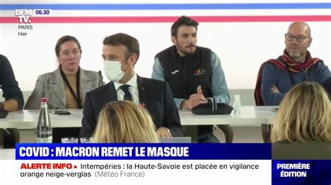 Covid-19: Emmanuel Macron remet un masque au nom de la "responsabilité"