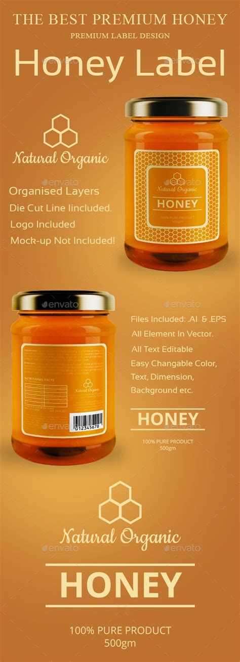 Honey Label Design Templates | Honey label, Honey jar labels, Honey label design