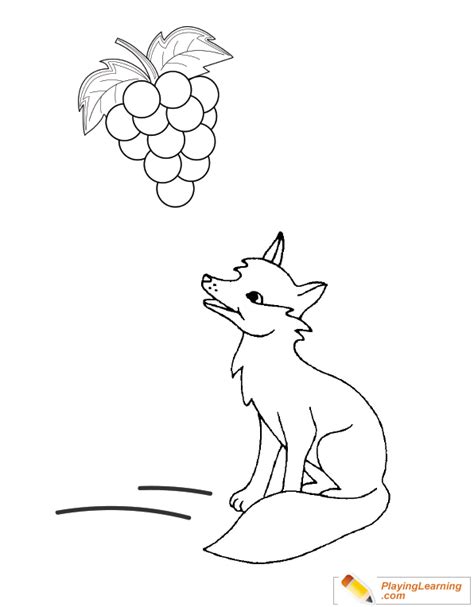 The Fox And The Grapes Coloring Page Coloring Pages