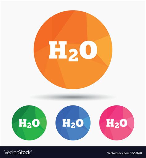 H2O Water formula sign icon Chemistry symbol Vector Image