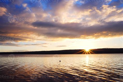 Lake sunrise view 8343357 Stock Photo at Vecteezy