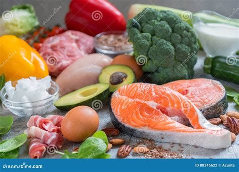 Healthy Eating Food Low Carb Keto Ketogenic Diet Meal Plan Stock Photo - Image of concept ...