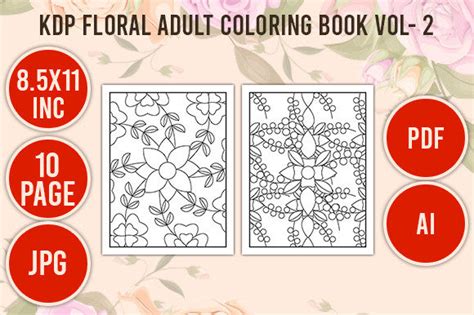 7 Floral Adult Coloring Pages Designs & Graphics