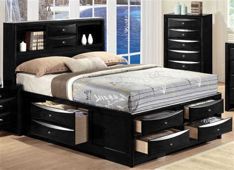 Ireland Black Queen Bookcase Storage Bed - 1StopBedrooms