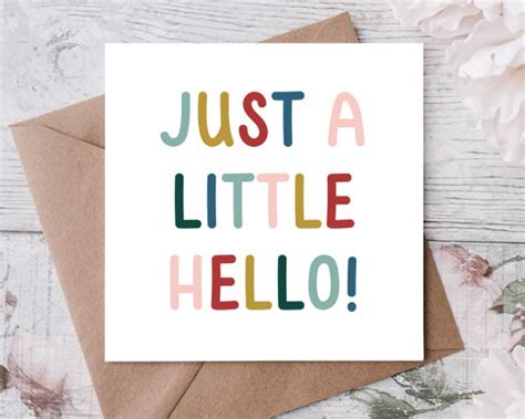 Just a Little Hello Card Birthday Sister Friend Greeting - Etsy