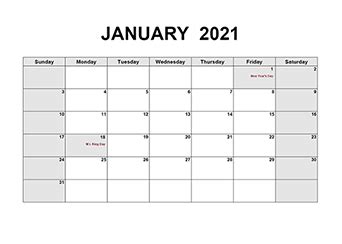 Editable 2021 Monthly Calendar Printable | Free Letter Templates