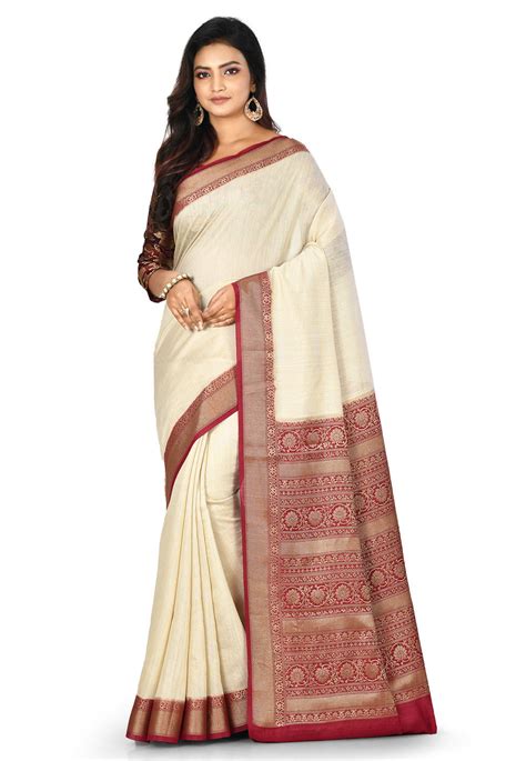 Buy Banarasi Muga Silk Saree in Light Beige Online : SNEA1947 - Utsav ...