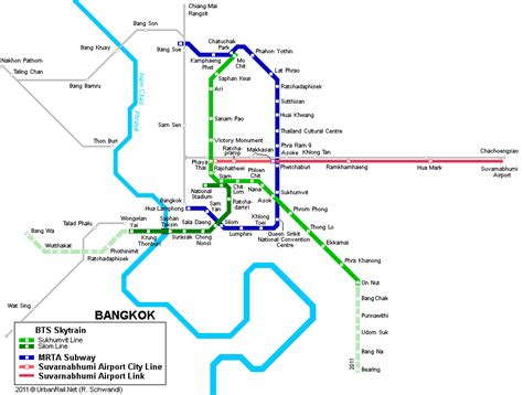 Bangkok Subway Map for Download | Metro in Bangkok - High-Resolution Map of Underground Network