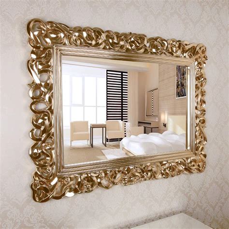 Buy wall mirror Large Rectangular Decorative, Antique Gold Ornate Baroque Frame Mirror, Esed in ...