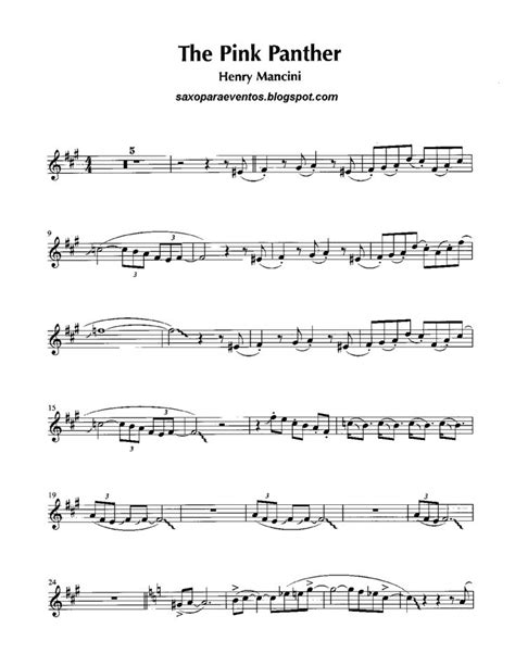 pink panther music notes clarinet - Google pretraživanje | Saxophone sheet music, Sheet music ...