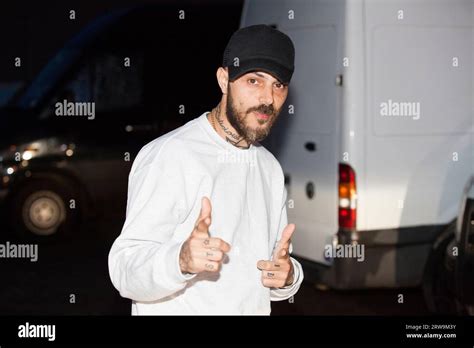 Abz Love from Five gets out of Range Rover on arrival to the Riviera International Centre and ...