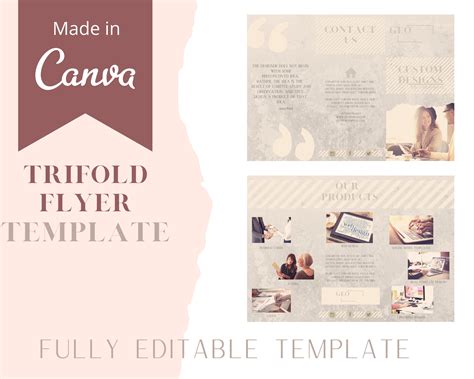 Editable trifold flyer or brochure. Can be edited in Canva # ...