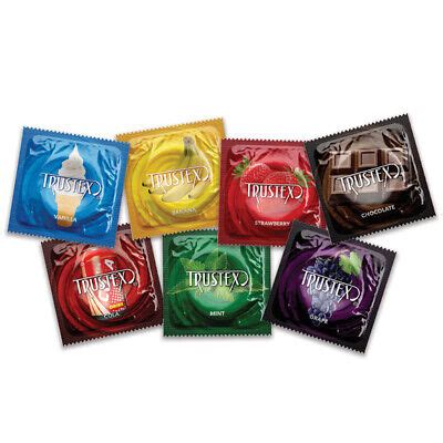 Trustex Assorted Flavored Lubricated Condoms All 7 Different Flavors 100 Pack | eBay