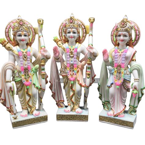 Buy Ram Darbar Statue 24 inches Hand Painted Marble Ram darbar Murti Large Ram Darbar Statues ...