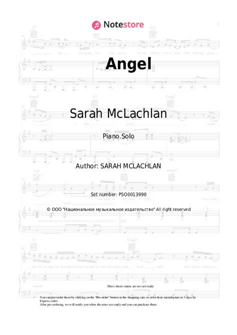 Angel piano sheet music Sarah McLachlan in Note-Store.com | Piano.Solo ...