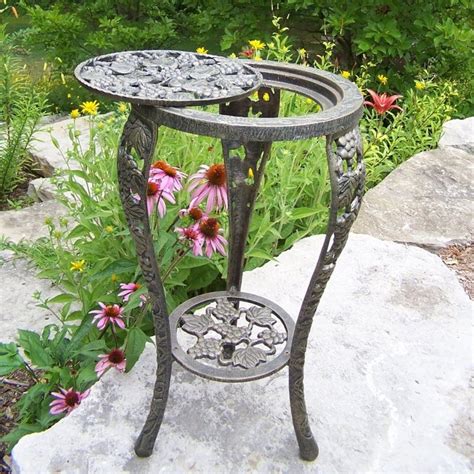 Shop Oakland Living Vineyards 26.25-in Antique Bronze Round Cast Iron Plant Stand at Lowes.com