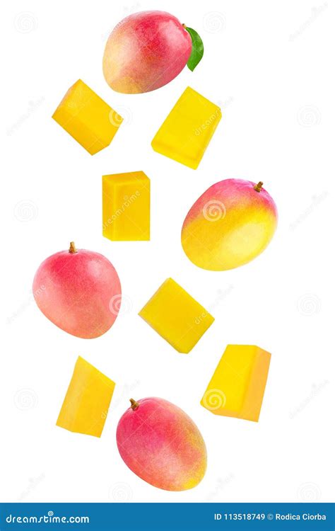 Isolated Flying Mango Wedges Stock Image - Image of fresh, dessert: 113518749