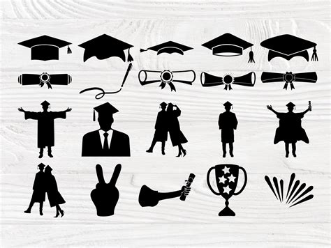 Graduation Cap SVG, Graduation Clipart, Silhouette By TonisArtStudio | TheHungryJPEG