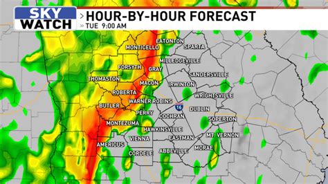 Weather Warn Day Tuesday: Severe Weather Threat Increasing Across Middle Georgia