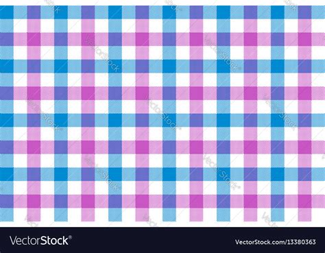 Pink blue check fabric texture background Vector Image