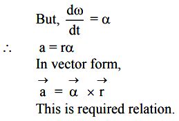 Derive the relation between linear acceleration and angular ...