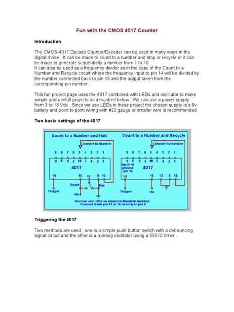 CMOS 4017 Counter | PDF | Electronic Circuits | Digital Technology