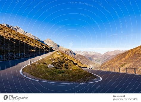 Switzerland, Valais, Alps, Furka pass, hairpin bend - a Royalty Free ...