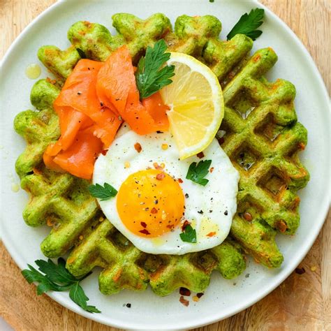 Savory Green Waffles with Spinach - The Healthful Ideas