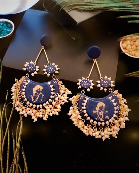 Persian blue dangler earrings by Ammanya | The Secret Label