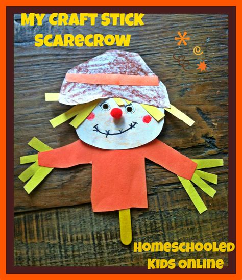 Magazine For Homeschooled Kids » Craft Stick Scarecrow for Kids