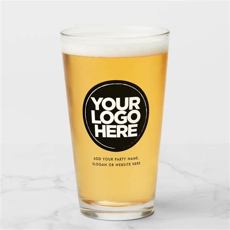 Personalized Logo and Text Beer Glasses | Zazzle