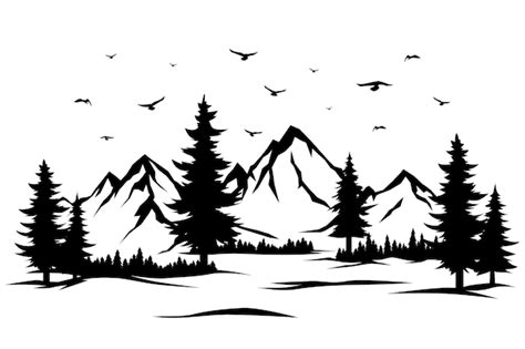 Free Vector | Hand drawn mountain range silhouette