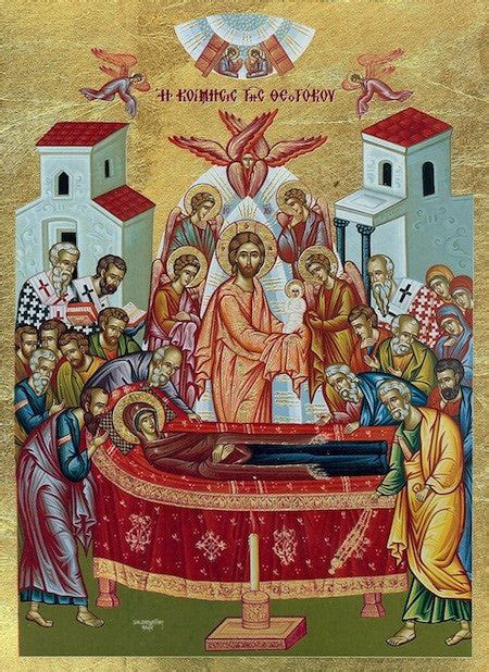 Greek orthodox icon of the Dormition of Theotokos (SSC) – orthodoxmonasteryicons.com