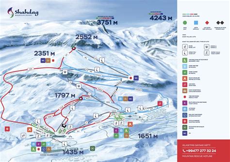 Shahdag Mountain Resort Piste Map / Trail Map